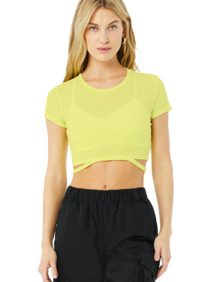 Halo Crop Tee - Shock Yellow