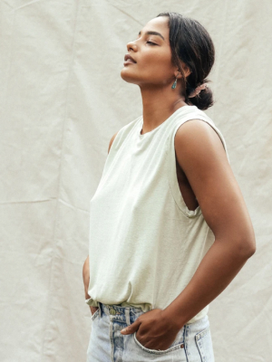 Washed White Malibu Muscle Tee