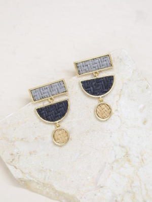 Grayscale Boho 18k Gold Plated Statement Earrings