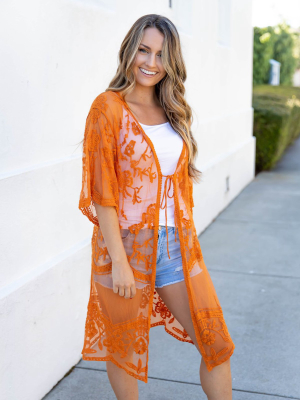 The Lacey Kimono - Orange