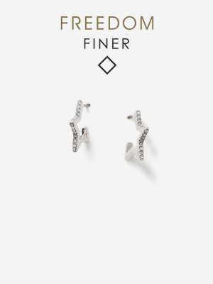 **freedom Finer Pave Star Hoop Earrings