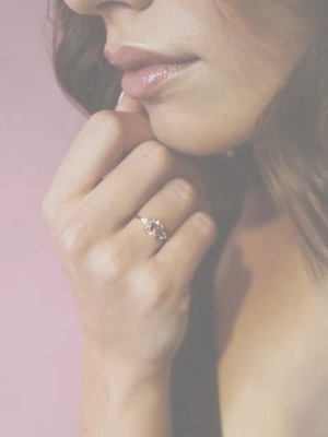 Solid Rose Gold You Me & Magic - One Carat Morganite & Classic Diamond Polished Band Ring