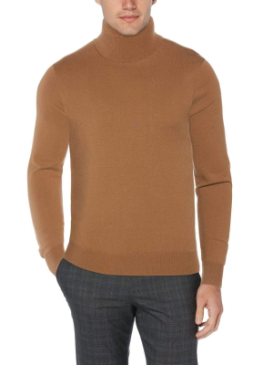 Solid Tech Knit Turtleneck Sweater