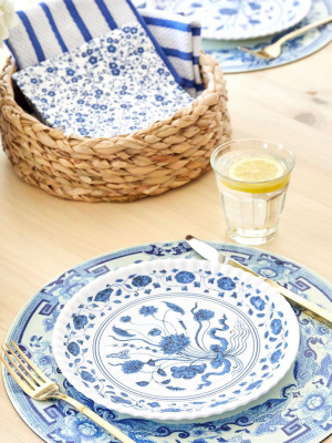 Blue & White Botanical Melamine Plate Set