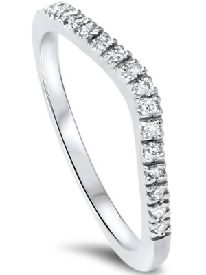 Pompeii3 1/8ct Curved Diamond Wedding Ring 14k White Gold