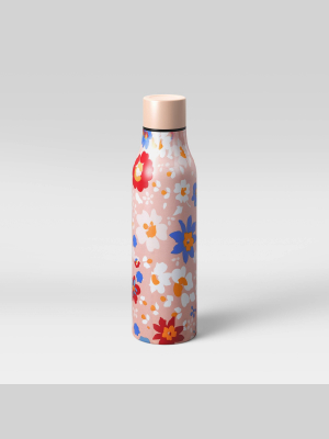 20oz Stainless Steel Vacuum Water Bottle Multi Color Daisies Pink - Room Essentials™