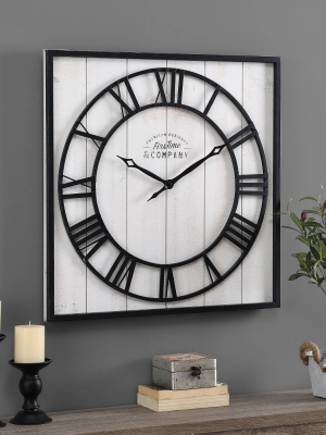 Calvin Farmhouse Square Shiplap Clock - Firstime