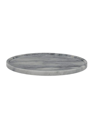 Cloud Gray 16" Marble Round Place Tray