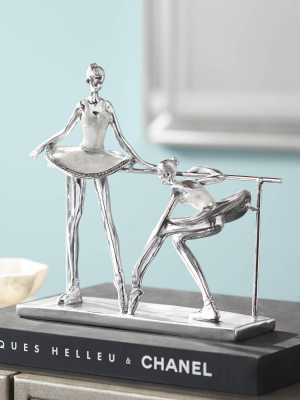 Dahlia Studios Ballerina Practice 11 1/2" High Silver Sculpture