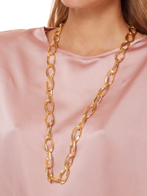 Satin Gold Link S Hook Necklace