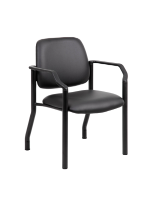 300lbs Guest Chair Antimicrobial Black - Boss Office Products