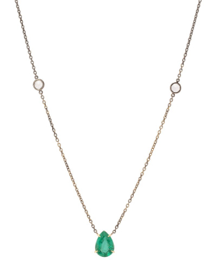 Pendant Necklace - Emerald & Sapphire