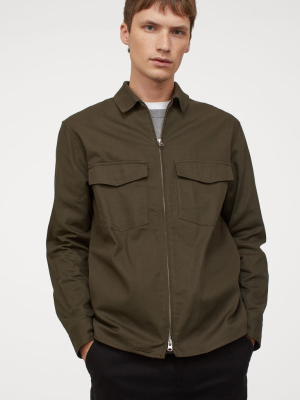 Cotton Twill Shirt Jacket