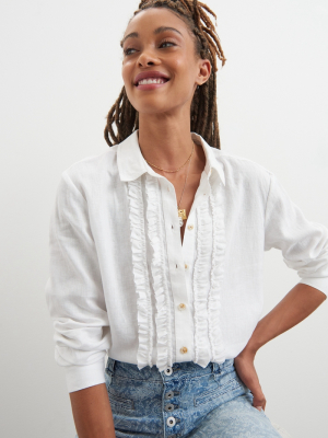 Pilcro Meline Ruffled Buttondown