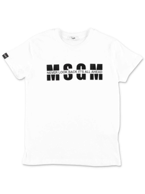 Msgm Kids Logo Printed T-shirt