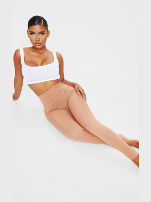 Camel Ribbed Legging