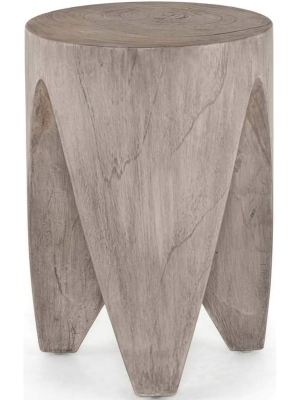 Petros End Table, Weathered Grey