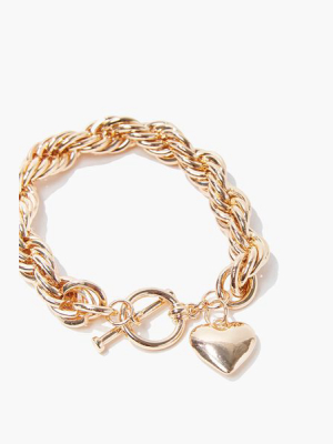 Heart Pendant Chain Bracelet