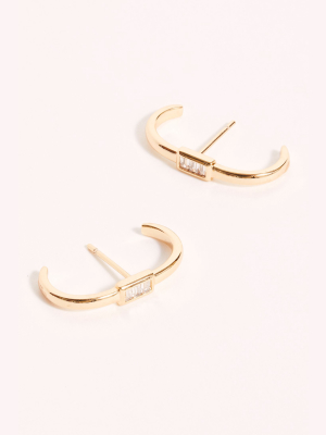 Lili Claspe T Bar Baguette Earrings