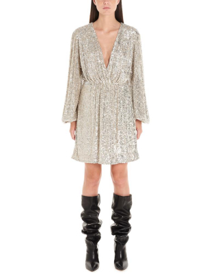 In The Mood For Love Sequinned V-neck Mini Dress