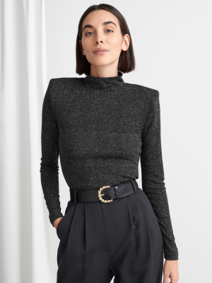 Fitted Turtleneck Glitter Sweater