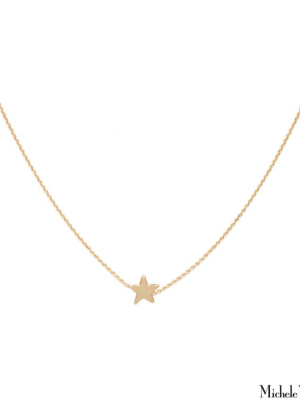 Tiny Gold Star Necklace