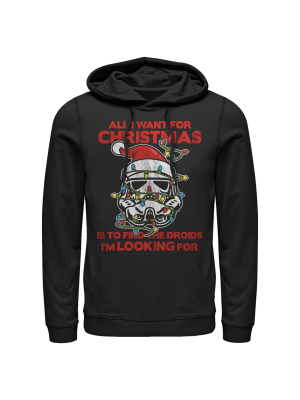 Men's Star Wars Find Droids For Christmas Pull Over Hoodie