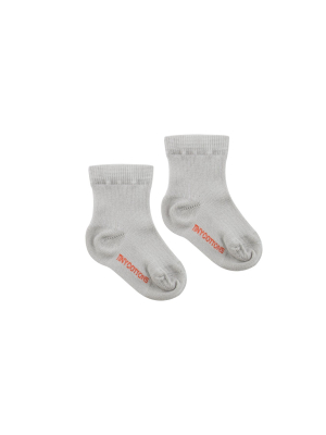 Tiny Cottons Solid Quarter Socks - Pale Grey