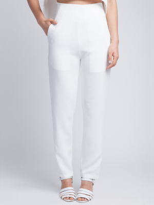 Sam High-waisted Pocket Pant - White