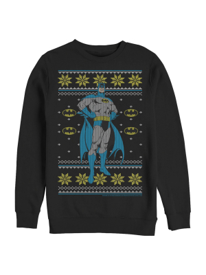 Men's Batman Ugly Christmas Dark Knight Pose Sweatshirt