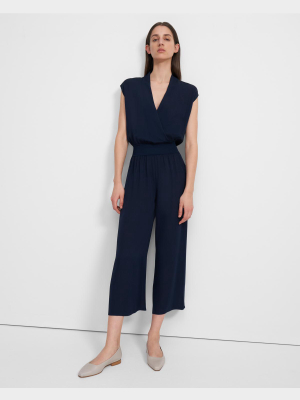 Draped Jumpsuit In Silk