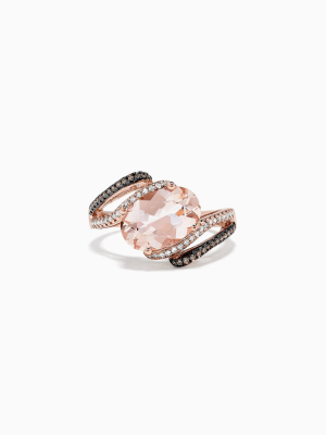 Effy 14k Rose Gold Morganite And Diamond Ring, 3.43 Tcw