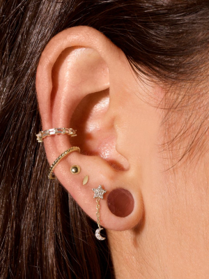 Domed Button Piercing Earring