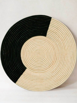 Geo Block 22" Raffia Plate