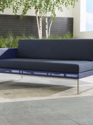 Dune Navy Left Arm Loveseat With Sunbrella ® Cushions