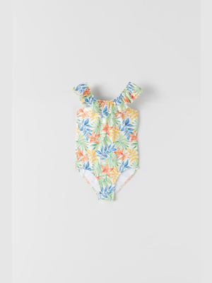 Floral Ruffled Swimsuit