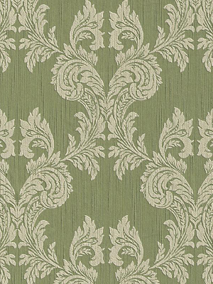 Damask Floral Wallpaper In Green Design By Bd Wall