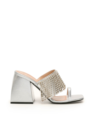 Nodaleto Embellished Fringed Mules