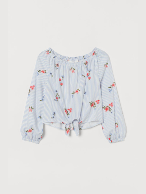 Tie-hem Blouse