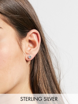 Asos Design Sterling Silver Crystal Stud Earrings