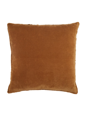 Jaipur Living Sunbury Solid Brown Poly Throw Pillow 26 Inch