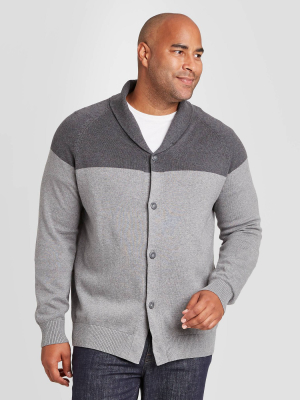 Men's Big & Tall Regular Fit Button-down Shawl Sweater - Goodfellow & Co™