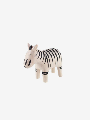 Polepole Miniature Wooden Animals - Zebra