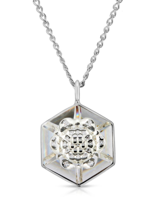 White Hexagon Pendant (18 Mm)