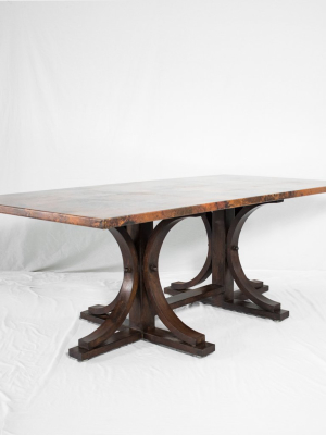 Vestal Long Copper Dining Table - Natural