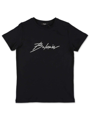 Balmain Kids Logo Signature Printed T-shirt