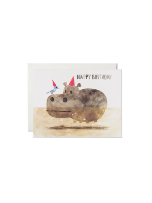 Happy Birthday Hippo &amp; Bird Card - Rc6