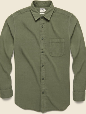 Garment-dyed Double Cloth Shirt - Olive