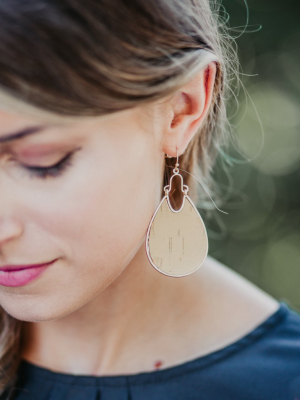 Sarah Cork Oval Earrings- Yellow