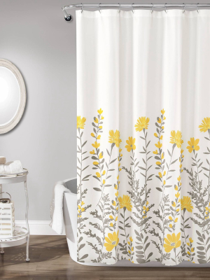 Aprile Shower Curtain Yellow/gray - Lush Décor